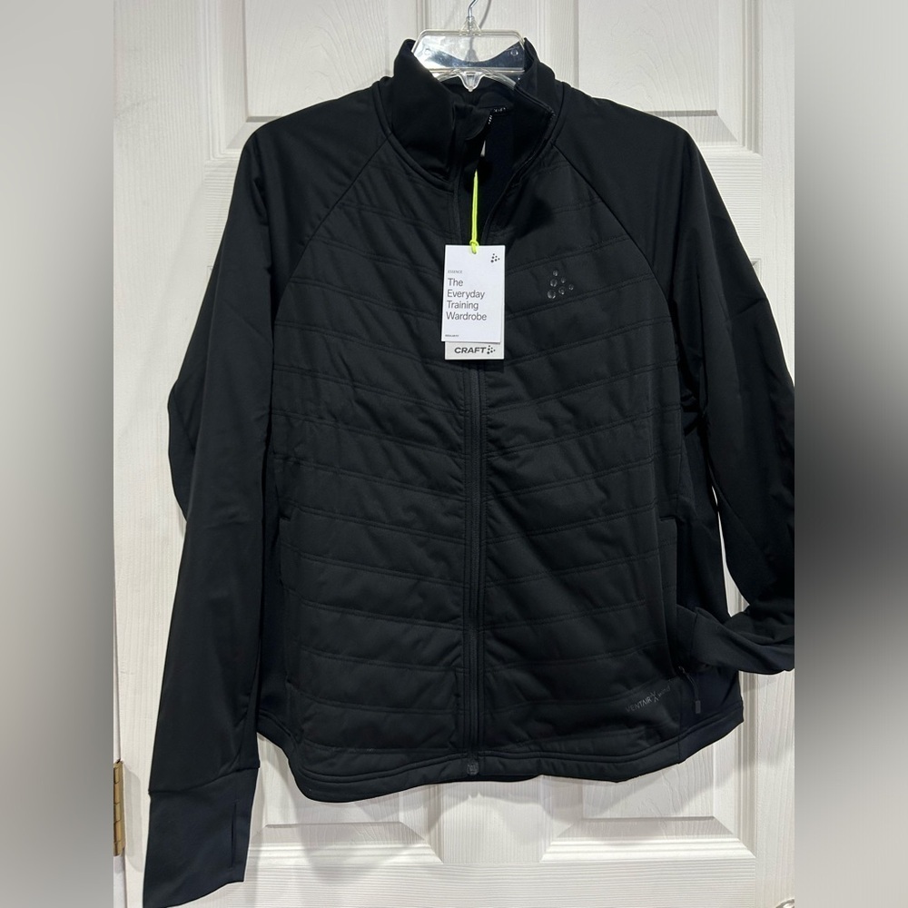 Craft Women’s XL ADV Essence Warm Jacket Black NWT Wind Protection Thumbholes